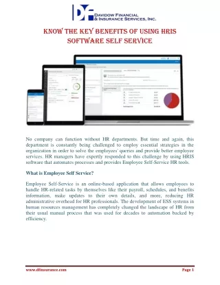 Know TheKey Benefits Of Using HRIS Software Self Service