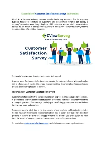 Essentials Of Customer Satisfaction Surveys In Branding-converted