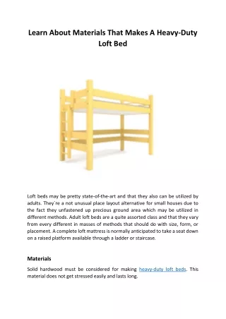 learn about materials that makes a heavy duty