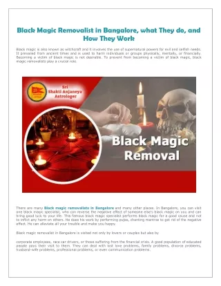 Black Magic Removalist in Bangalore, what They do, and How They Work