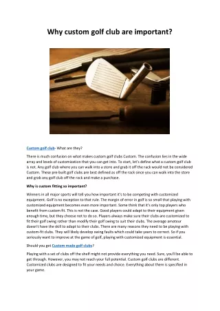 Why custom golf club are important-converted