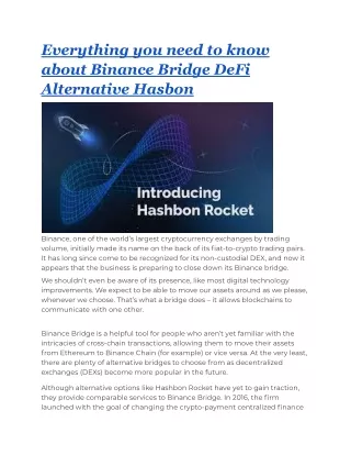everything you need to know about binance bridge