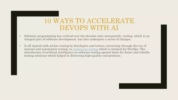 10 ways to accelerate devops with ai