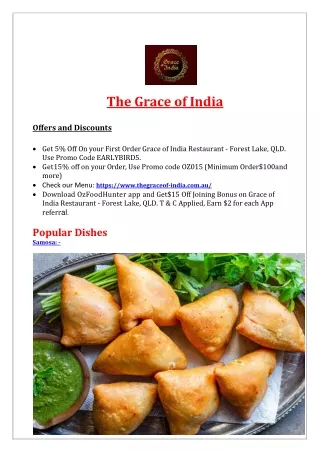 5% off - Grace of India Restaurant Forest Lake Best Restaurant, QLD