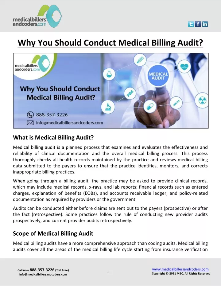 why you should conduct medical billing audit