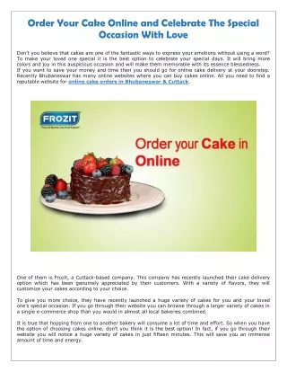 Order Your Cake Online and Celebrate The Special Occasion With Love | Frozit