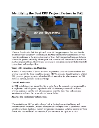 identifying the best erp project partner in uae