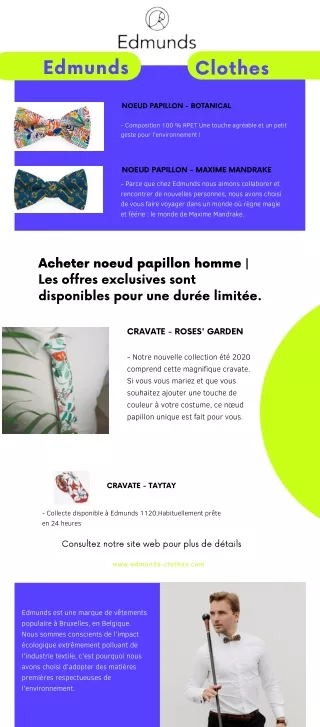 Acheter un noeud papillon pour homme de qualité supérieure et de grande classe