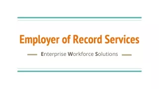 Employer of Record Services - EWS