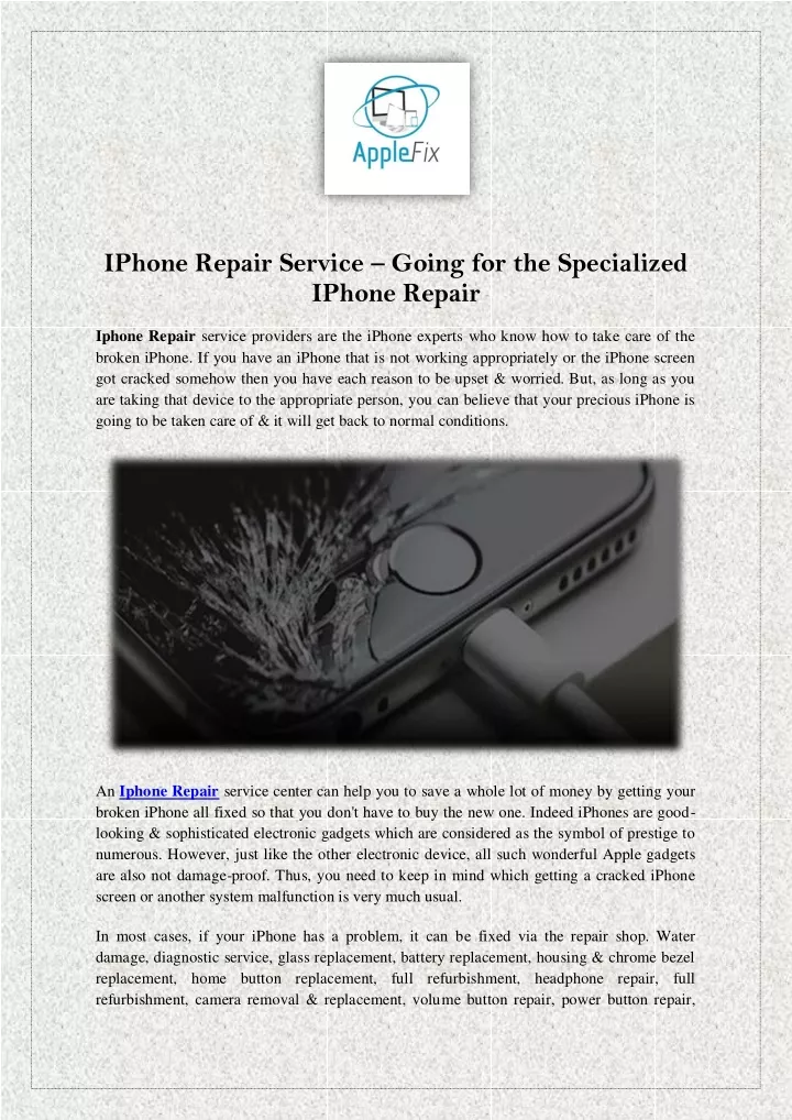 iphone repair service going for the specialized