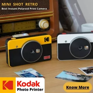 Best Instant Polaroid Print Camera | Bluetooth & Portable: Kodak Mini Shot Retro