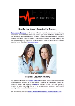 best paying locum agencies for doctors