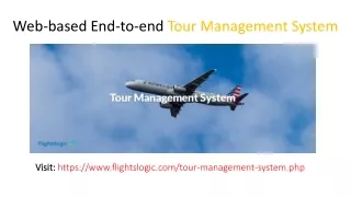 web based end to end tour management system