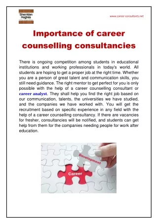 Importance of career counselling consultancies