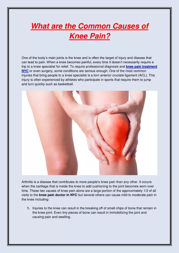 what are the common causes of knee pain