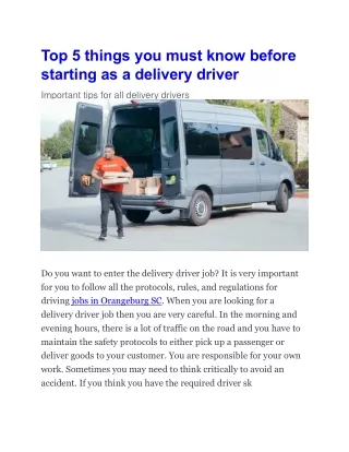 Top 5 things you must know before starting as a delivery driver-converted