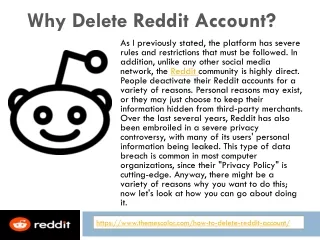 why delete reddit account