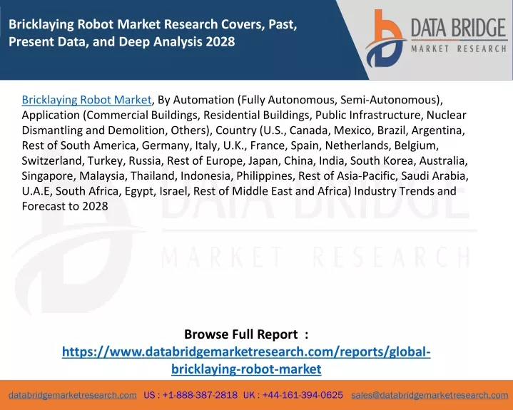 bricklaying robot market research covers past