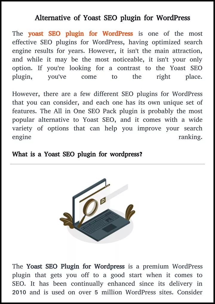 alternative of yoast seo plugin for wordpress