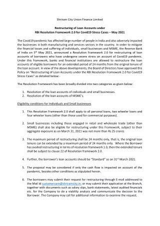 shriram city union finance limited restructuring