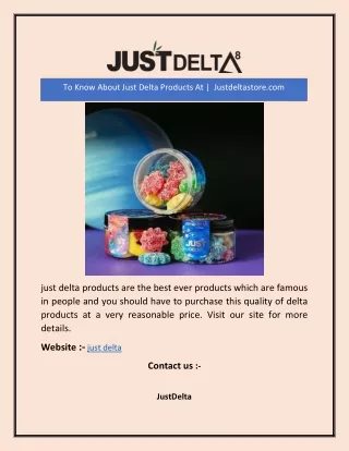 To Know About Just Delta Products At |  Justdeltastore.com