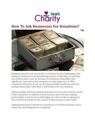 How To Ask Businesses For Donations