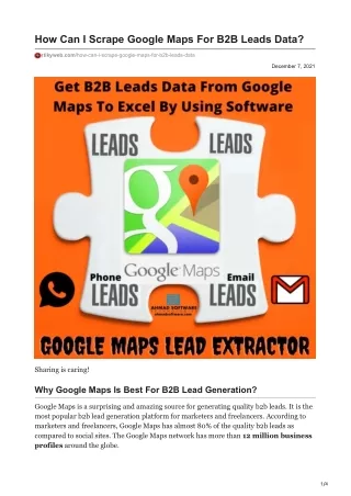 how can i scrape google maps for b2b leads data