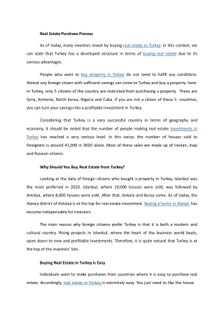Real Estate Purchase Process