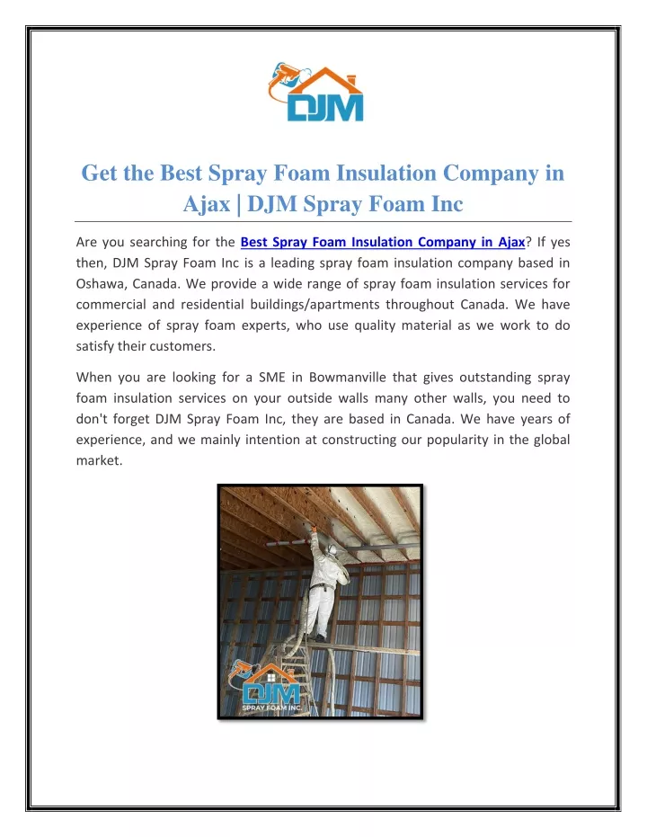 get the best spray foam insulation company