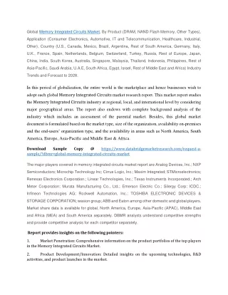 global memory integrated circuits market