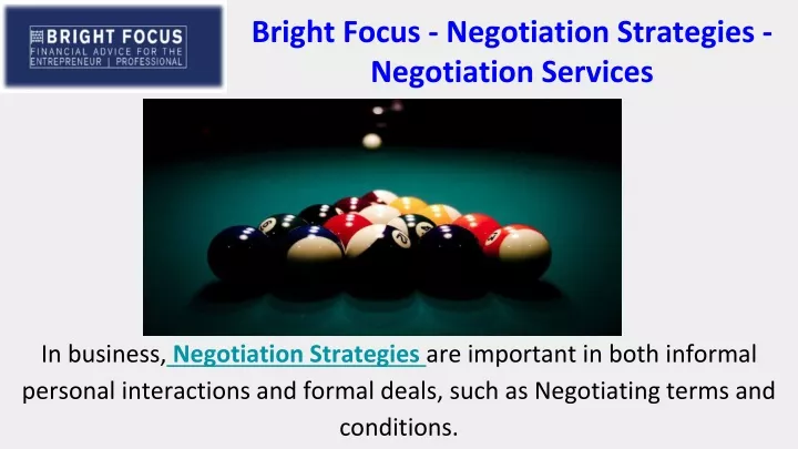 bright focus negotiation strategies negotiation