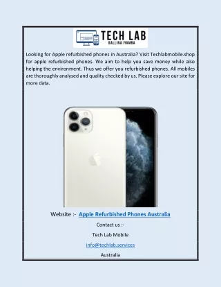 Apple Refurbished Phones Australia | Techlabmobile.shop