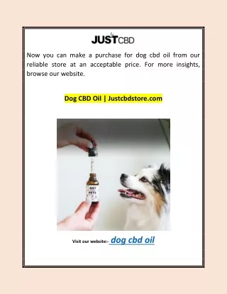 Dog CBD Oil | Justcbdstore.com