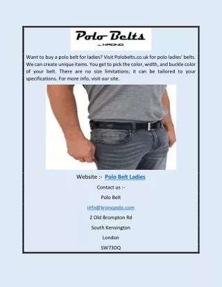 Polo Belt Ladies | Polobelts.co.uk