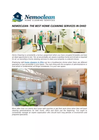 NEMOCLEAN- THE BEST HOME CLEANING SERVICES IN OHIO