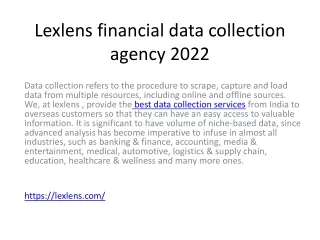 Lexlens financial data collection agency 2022