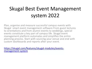 Skugal Best Event Management system 2022