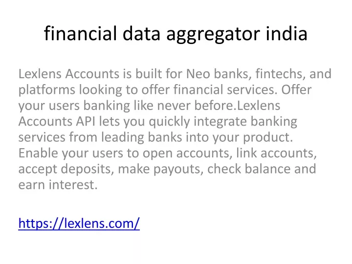 financial data aggregator india