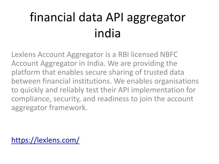financial data api aggregator india
