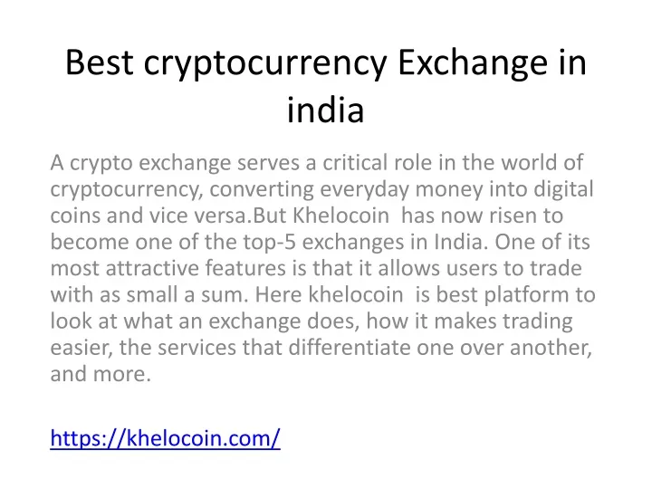 best cryptocurrency exchange in india