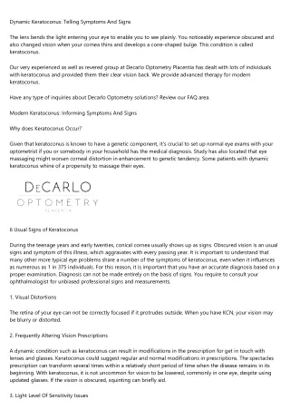 dynamic keratoconus telling symptoms and signs