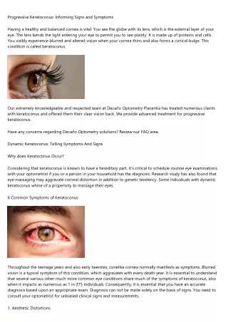 progressive keratoconus informing signs