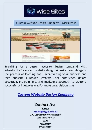 Custom Website Design Company | Wisesites.io