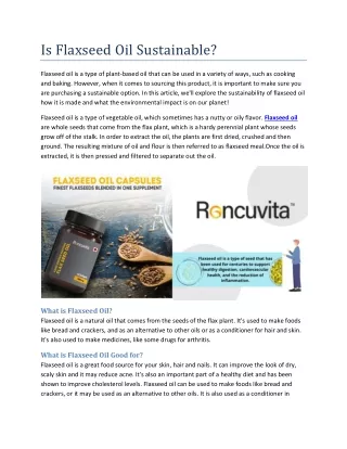 is flaxseed oil sustainable