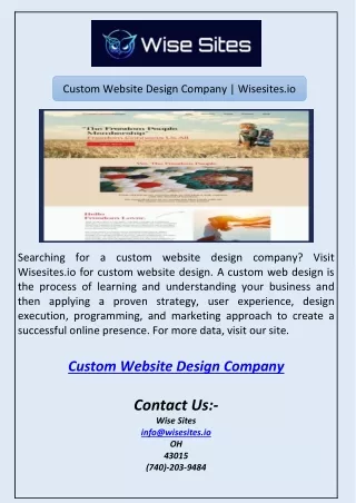 Custom Website Design Company | Wisesites.io