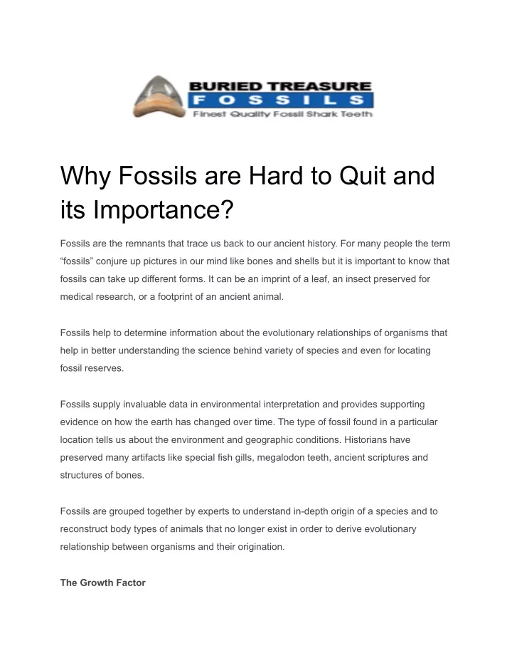 why fossils are hard to quit and its importance