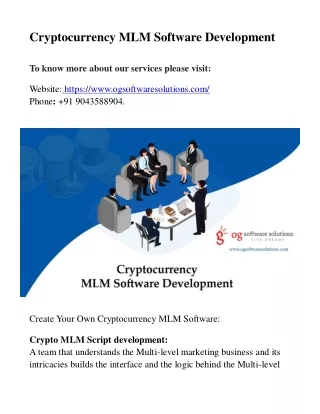 cryptocurrency mlm software development to know