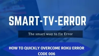 how to quickly overcome roku error code 006