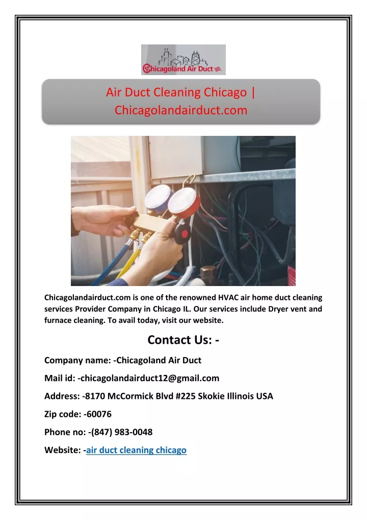 air duct cleaning chicago chicagolandairduct com