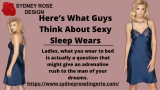 Here’s What Guys Think About Sexy Sleep Wears